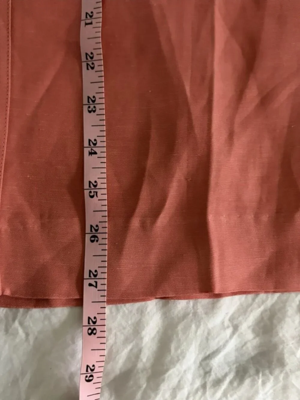 Sezane Women’s Cropped Coral Orange Wide Leg Linen Blend Pants Size 34/ US 2